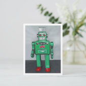 Green Robot Briefkaart (Staand voorkant)