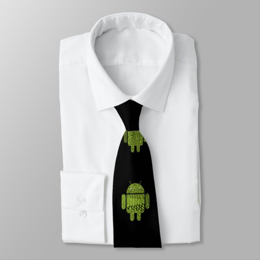 Green Robot Computer Gamer Nerd Stropdas (Gebonden)