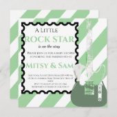Green Rock Star Rock a Bye Baby shower Invitation (Devant / Derrière)