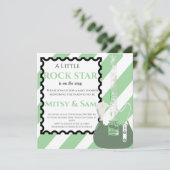Green Rock Star Rock a Bye Baby shower Invitation (Debout devant)