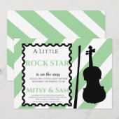 Green Rock Star Rock a Bye Baby shower Invitation (Devant / Derrière)