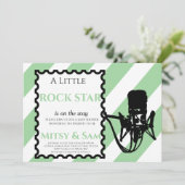 Green Rock Star Rock a Bye Baby shower Invitation (Debout devant)