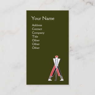 GREEN RODE GOLFER, MONOGRAM VOOR INSTRUCTUREN VAN VISITEKAARTJE