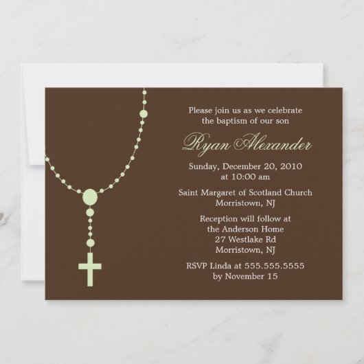 Green Rosary Invitations Kaart (Voorkant)