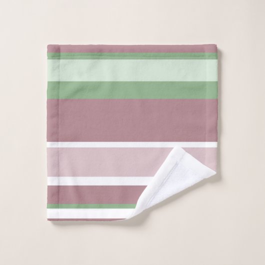 Green, Rose and Pink Stripes Bad Handdoek (Wasdoekje)