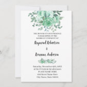 Green Rose Mariage Pays Chic Invitation (Devant)