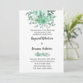 Green Rose Mariage Pays Chic Invitation (Debout devant)