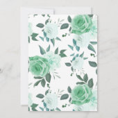 Green Rose Mariage Pays Chic Invitation (Dos)