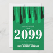 Green Row of Tassels Photo Graduation Invitation (Devant)