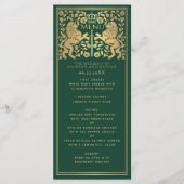 Green Royal Lion Médiéval Épée Mariage plat Menu (Devant)