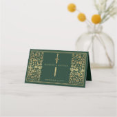 Green Royal Medieval Sword Wedding Place Card (Achterkant)