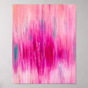 Green roze Waterverf Art Modern Trendy Poster