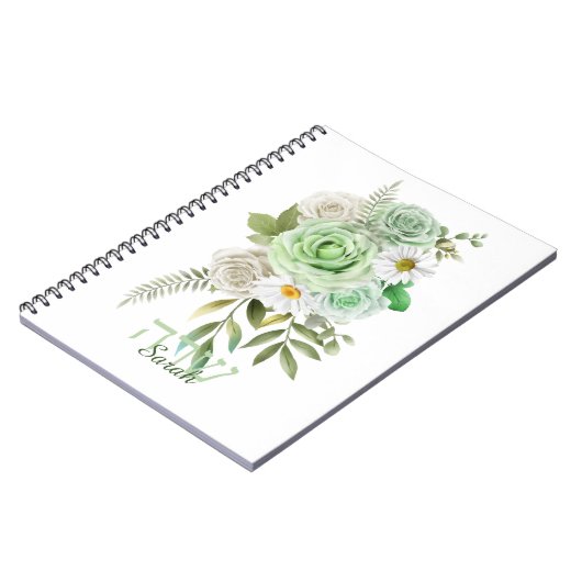 Green Rozen and White Daisies Journal Notitieboek (Linkerzijde)