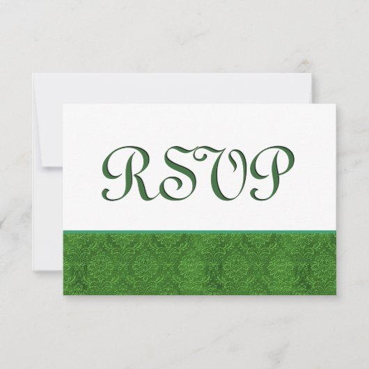 Green RSVP Mariage damassé C103 (Devant)
