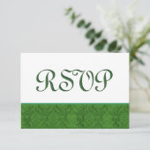 Green RSVP Mariage damassé C103 (Debout devant)