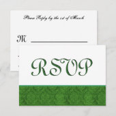 Green RSVP Mariage damassé C103 (Devant / Derrière)