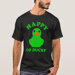 Green Rubber Duck Happy Go Ducky Pun St Patricks D T-shirt