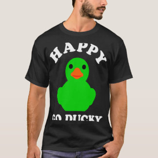 Green Rubber Duck Happy Go Ducky Pun St Patricks D T-shirt