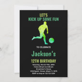 Green Runer Soccer Invitations Anniversaire (Devant)
