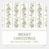 Green Rustic Botanical Christmas Stickers (Devant)