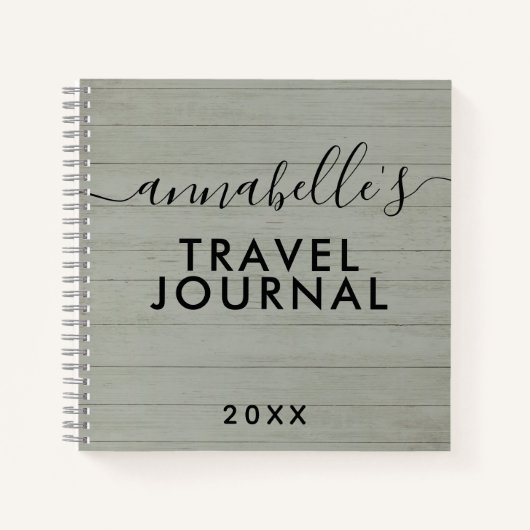 Green Rustic Camping Woods RV Travel Journal (Devant)