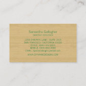 Green Rustic Chevron Carte de visite (Dos)