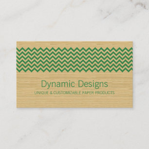 Green Rustic Chevron Carte de visite
