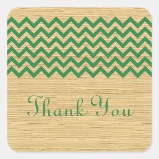 Green Rustic Chevron Dank u Stickers