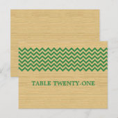 Green Rustic Chevron Numéro de table Carte postale (Devant / Derrière)