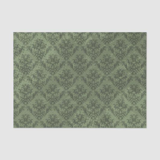 Green Rustic Damask  Wallpaper Tissuepapier (Voorkant)