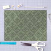 Green Rustic Damask  Wallpaper Tissuepapier (Craft)