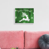 Green Rustic kerstreindeercanvas afdrukken (Insitu (Woonkamer))