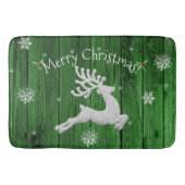 Green Rustic Kerstrendierbath Mat (Voorkant)