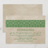 Green Rustic Lace Wedding Invitation (Devant / Derrière)