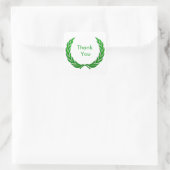 Green Rustic Laurel Wreath Bedankt Vierkante Sticker (Tas)
