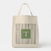 Green Rustic Monogram Canvas tas (Achterkant)