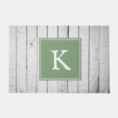 Green Rustic Monogram Doormat Deurmat (Voorkant)