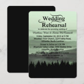Green Rustic Mountain Wedding Rehearsal Dinner Kaart (Voorkant / Achterkant)