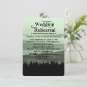 Green Rustic Mountain Wedding Rehearsal Dinner Kaart (Staand voorkant)
