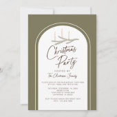 Green Rustic Pine Christmas Party Invitation (Devant)