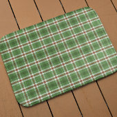 Green Rustic Plaid Pattern Holiday Badmat