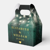 Green Rustic String Lights Schuur Hout Huwelijk Bedankdoosjes (Achterkant)
