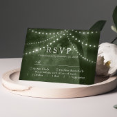 Green Rustic Tree Lumières Mariage RSVP