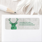 Green Rustic Waterverf Deer Holiday Etiket (Insitu)
