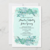 Green Rustic Winter Wedding 5x7 Invitation (Devant)