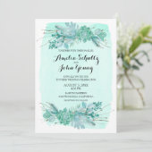 Green Rustic Winter Wedding 5x7 Invitation (Debout devant)