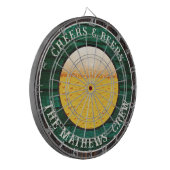 Green Rustic Wood Cheers in Beers Drink Dart Boa Dartbord (Voorkant Links)