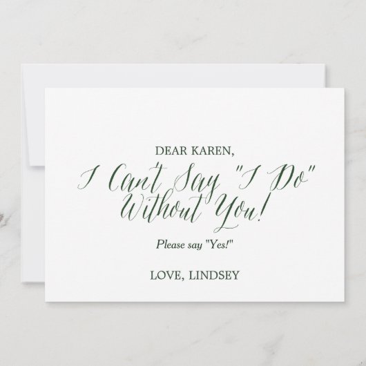 Green Rustic Wreath Serez-Vous Ma Carte De Femme D (Dos)