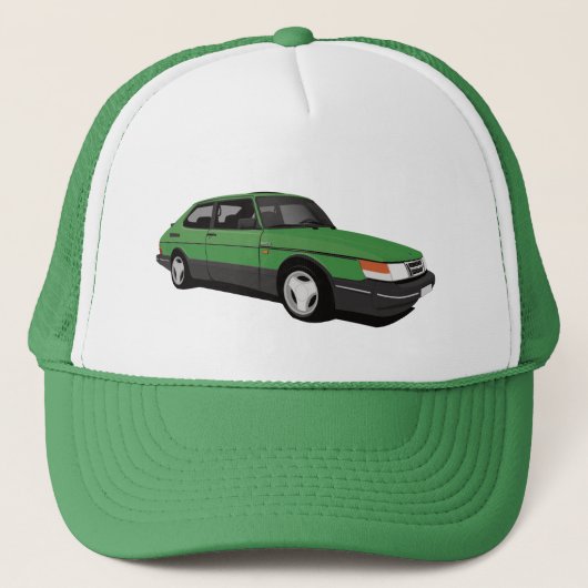 Green Saab 900 Turbo Coupé Trucker Pet (Voorkant)