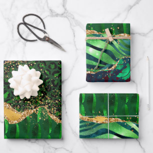 Green Safari Animal Print Agate Inpakpapier Vel